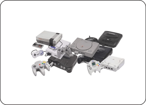 consoles jeux décorations 90's