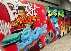 panneaux graffitis déco 90's