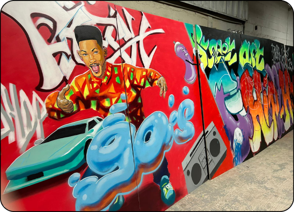 panneaux graffitis déco 90's