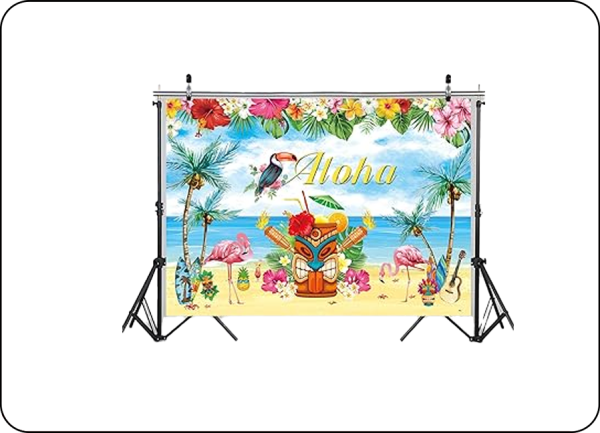 toile tropicale aloha photocall